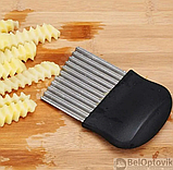Фигурный кухонный нож NAC Knife для волнистой нарезки сыра, фруктов, овощей Красный, фото 3