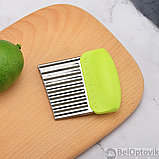 Фигурный кухонный нож NAC Knife для волнистой нарезки сыра, фруктов, овощей Салатовый, фото 7