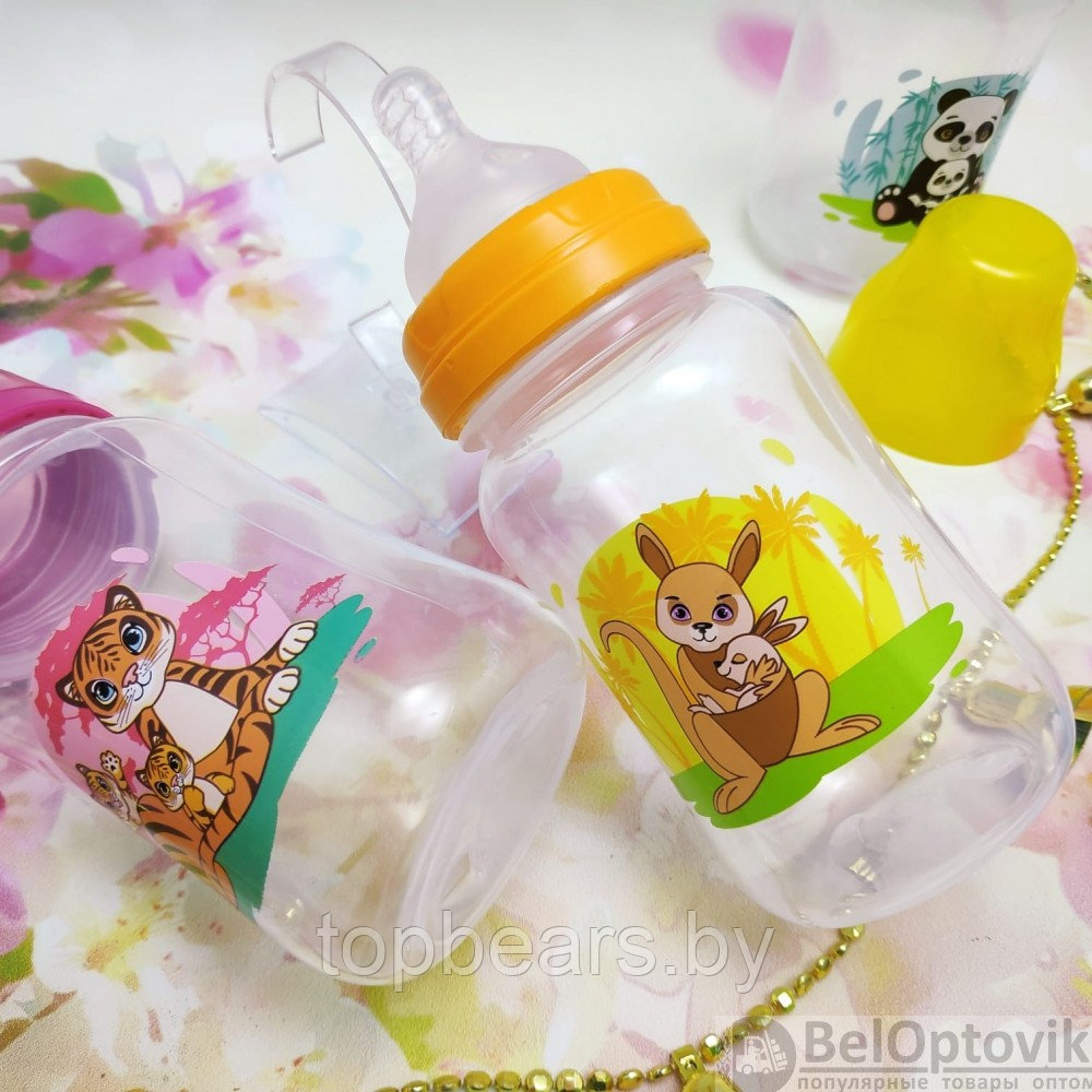 Бутылочка с соской Мать и дитя (широкое горлышко) для воды и других напитков, 270 мл (с 0 месяцев) Розовая - фото 6 - id-p179793768