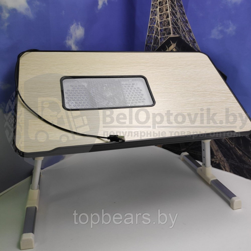 Портативный (складной) эргономичный стол для ноутбука с охлаждением (1 вентилятор вентиляция) Elaptop Desk 52 - фото 8 - id-p179794970