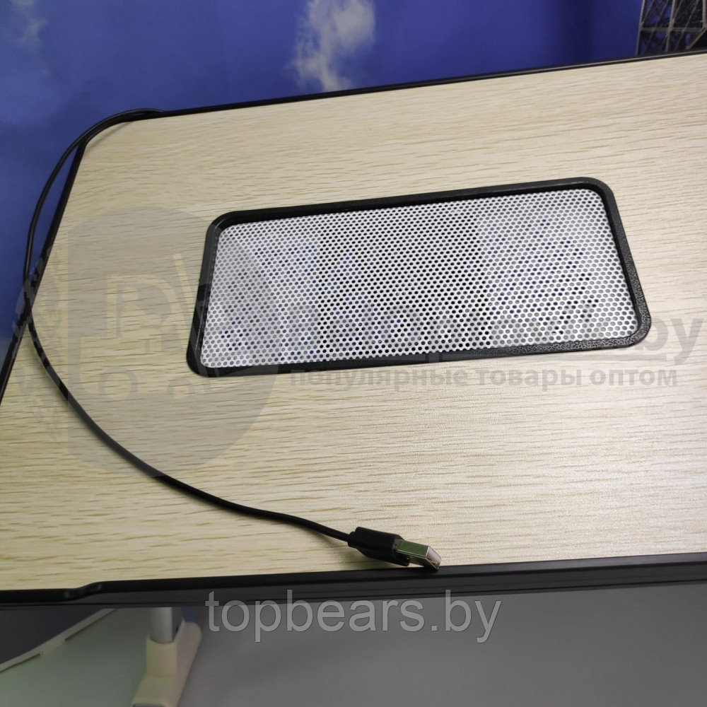 Портативный (складной) эргономичный стол для ноутбука с охлаждением (1 вентилятор вентиляция) Elaptop Desk 52 - фото 10 - id-p179794970