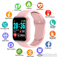 Умные часы Smart Bracelet Health Steward Розовый корпус розовый браслет