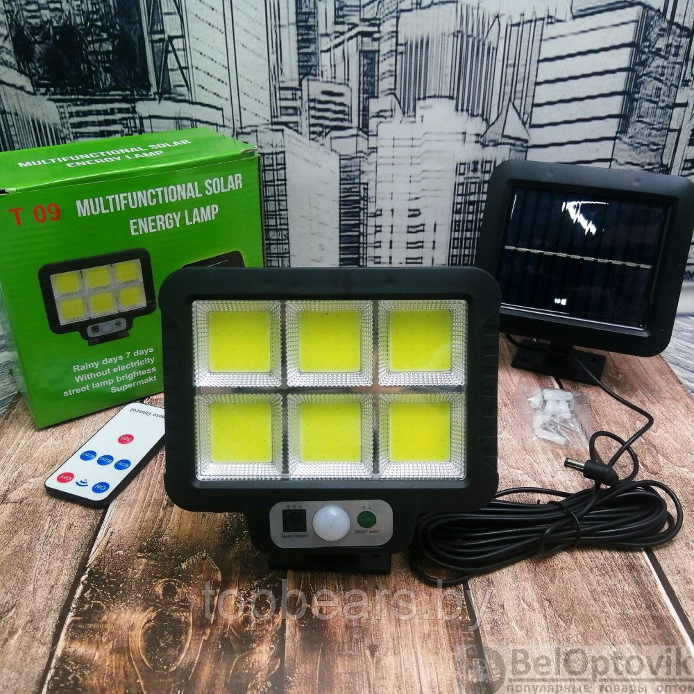 Уличный светодиодный светильник Т-90 6-ти секционный на выносной солнечной батарее (пульт ДУ, 3 режима работы) - фото 5 - id-p179793794