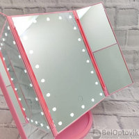 НОВИНКА Зеркало Superstar Magnifying Mirror для макияжа с LED-подсветкой Розовое