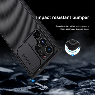 Чехол-накладка Nillkin CamShield Pro Синяя для Samsung Galaxy S22 Ultra - фото 5 - id-p179801309