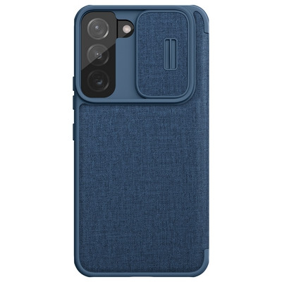 Тканевый чехол Nillkin Qin Pro Cloth Leather Case Синий для Samsung Galaxy S22 Plus - фото 2 - id-p179801333