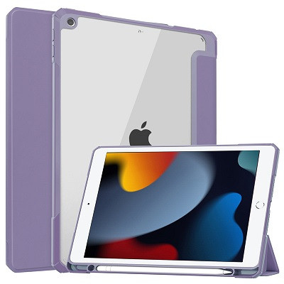 Защитный чехол книжка Acrylic TPU Case с креплением для стилуса серо-фиолетовый для Apple iPad 10.2 - фото 1 - id-p179801298