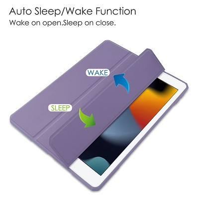 Защитный чехол книжка Acrylic TPU Case с креплением для стилуса серо-фиолетовый для Apple iPad 10.2 - фото 2 - id-p179801298