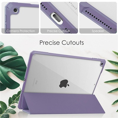 Защитный чехол книжка Acrylic TPU Case с креплением для стилуса серо-фиолетовый для Apple iPad 10.2 - фото 4 - id-p179801298