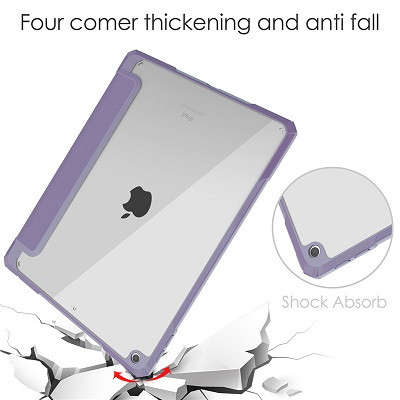 Защитный чехол книжка Acrylic TPU Case с креплением для стилуса серо-фиолетовый для Apple iPad 10.2 - фото 6 - id-p179801298