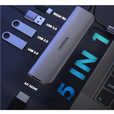 USB-C Хаб 5 в 1 Ugreen 50209 Type-C Multifunctional Adapter - фото 2 - id-p179801381