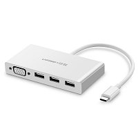 Мультипортовой адаптер UGREEN USB Type-C to VGA+ USB 3.0 Hub (40375)