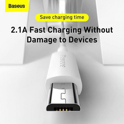 Кабель для зарядки телефона MicroUSB Android BASEUS Simple Wisdom Kit 1.5m, 2.1A набор 2 шт (TZCAMZJ-02) - фото 4 - id-p179801396