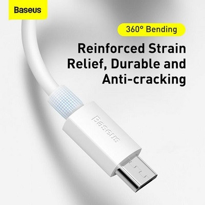 Кабель для зарядки телефона MicroUSB Android BASEUS Simple Wisdom Kit 1.5m, 2.1A набор 2 шт (TZCAMZJ-02) - фото 8 - id-p179801396