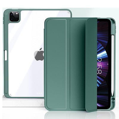 Защитный чехол Acrylic TPU Case с креплением для стилуса зеленый для Apple iPad Pro 11 (2020) - фото 1 - id-p179801453