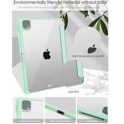 Защитный чехол Acrylic TPU Case с креплением для стилуса зеленый для Apple iPad Pro 11 (2020) - фото 4 - id-p179801453