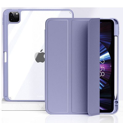 Защитный чехол Acrylic TPU Case с креплением для стилуса серо-фиолетовый для Apple iPad Pro 12.9 (2022) Wi-Fi - фото 1 - id-p179801459