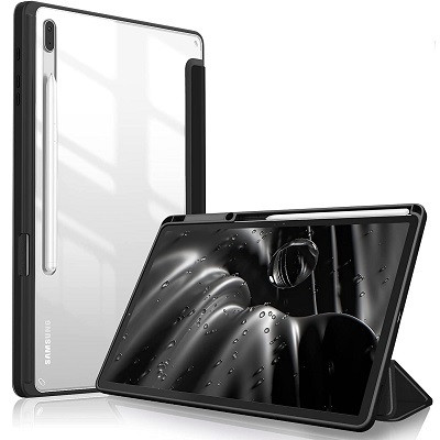 Защитный чехол Acrylic TPU Case с креплением для стилуса черный для Samsung Galaxy Tab S7 FE - фото 1 - id-p179801468
