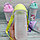 Пластиковая бутылка для воды и соков с трубочкой Единорог Unicorn. Поильник - непроливайка, 500 мл Фиолетовая, фото 9