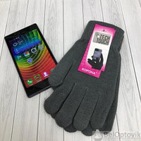 Перчатки для сенсорных экранов Tech Touch (Осень-Весна) Серый