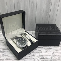 Подарочный набор 2 в 1 мужские кварцевые часы и браслет Модель 23
