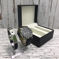 Подарочный набор 2 в 1 мужские кварцевые часы и браслет Модель 3