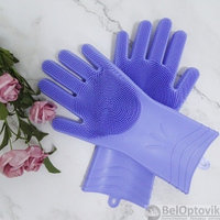 Многофункциональные силиконовые перчатки Magic Brush Фиолетовые