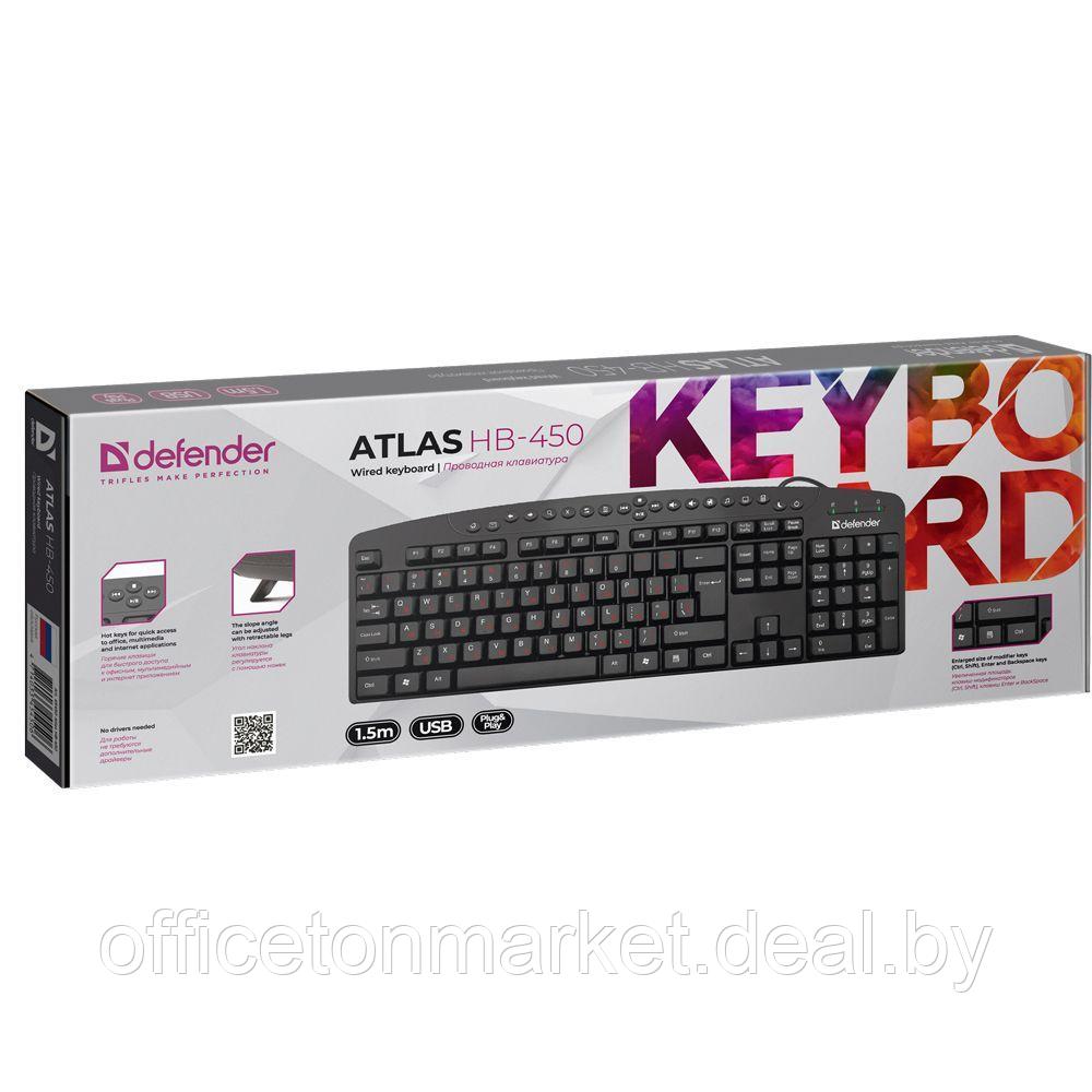 Клавиатура Defender "Atlas HB-450 RU", USB, проводная, черный - фото 2 - id-p173050682