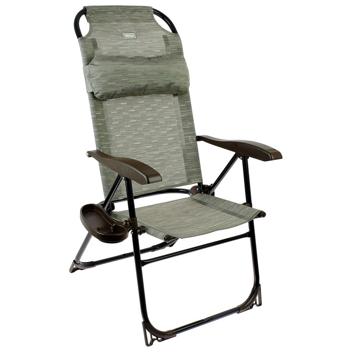 Кресло-шезлонг с полкой складное КШ2 Nika, бамбук (сетка)