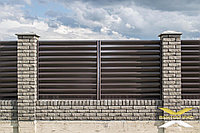 Жалюзийный забор Т-800 RAL 8019 (темно-коричневый) глянец