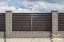 Жалюзийный забор Т-800 RAL 8019 (темно-коричневый) глянец
