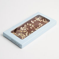 Коробка для шоколада "Голубая" с окном, 17,3х8,8х1,5см