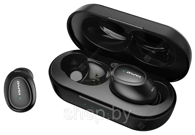 Беспроводные bluetooth наушники TWS AWEI T16 цвет: черный - фото 2 - id-p179830610