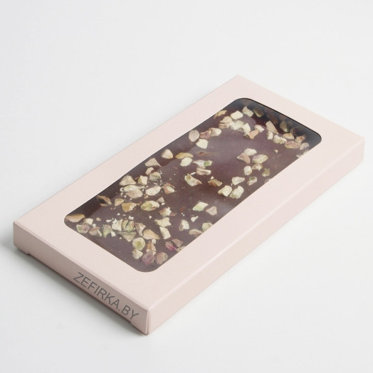 Коробка для шоколада "Персик" с окном, 17,3х8,8х1,5см