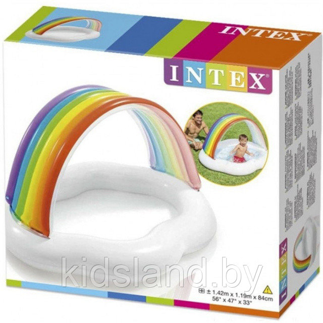 Бассейн надувной детский INTEX, 142х119х84 см РАДУГА - фото 2 - id-p179832109