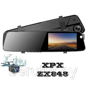 Автомобильный видеорегистратор-зеркало XPX ZX848 с задней парковочной камерой, Корея