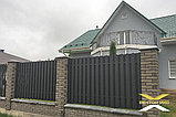 Забор евроштакетник (черный) мат, фото 4