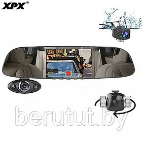 Автомобильный видеорегистратор-зеркало XPX ZX816 с задней парковочной камерой, Корея