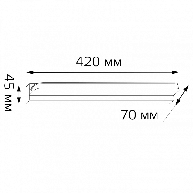 Настенный светодиодный светильник Gauss Venera BR001 чёрный 7W 500lm 420mm LED - фото 5 - id-p179832842