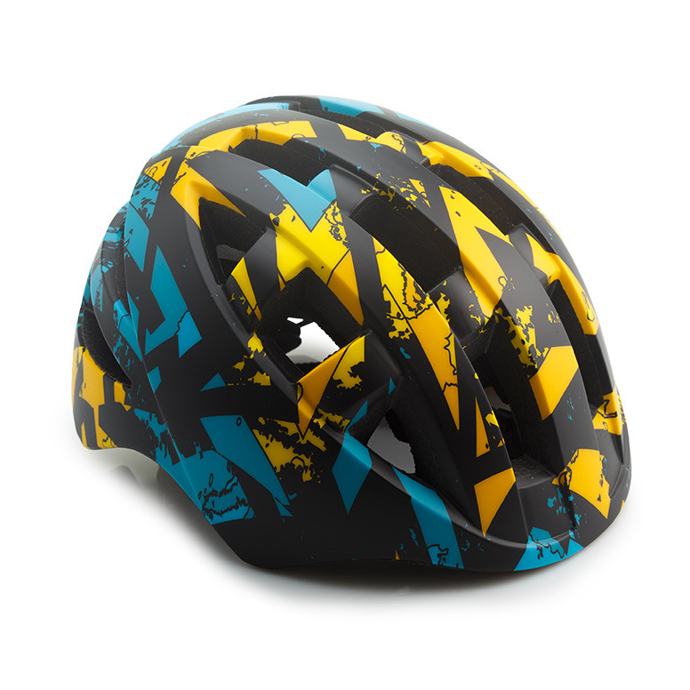 Шлем велосипедный детский Cigna WT-022  жёлтый/бирюзовый/чёрный 48-53см