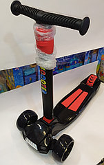 Детский трехколесный свет+звук складной самокат Big Maxi Scooter 21st МАКСИ Big Maxi 1620 кикборд для детей кр