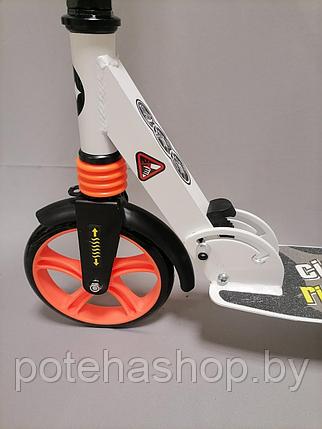 Двухколесный самокат Scooter Urban 690 складной, алюминиевая рама, амортизатор. Цвет белый. Арт. 690, фото 2