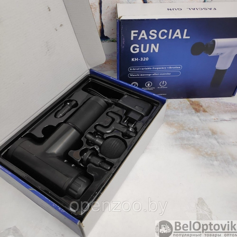 УЦЕНКА Массажер мышечный (массажный ударный пистолет) Fascial Gun Черный - фото 8 - id-p179853176