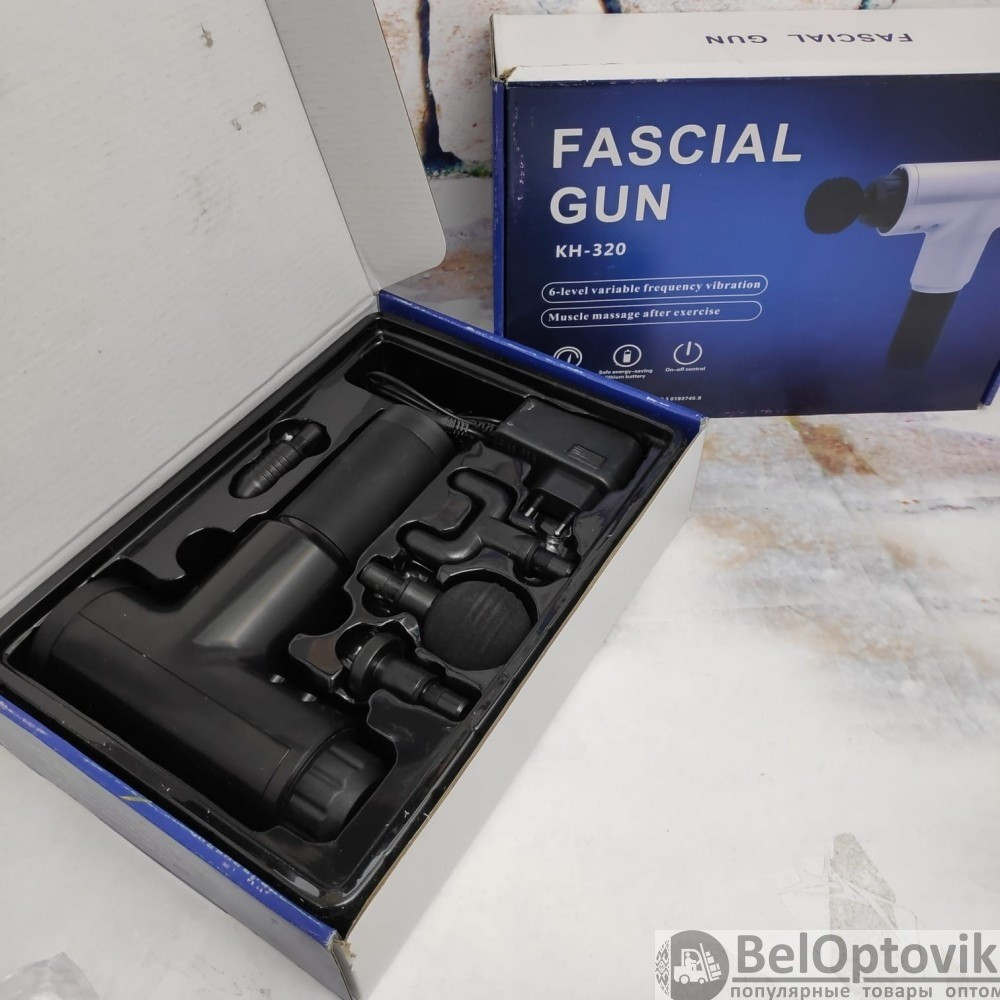 УЦЕНКА Массажер мышечный (массажный ударный пистолет) Fascial Gun Черный - фото 8 - id-p179853238