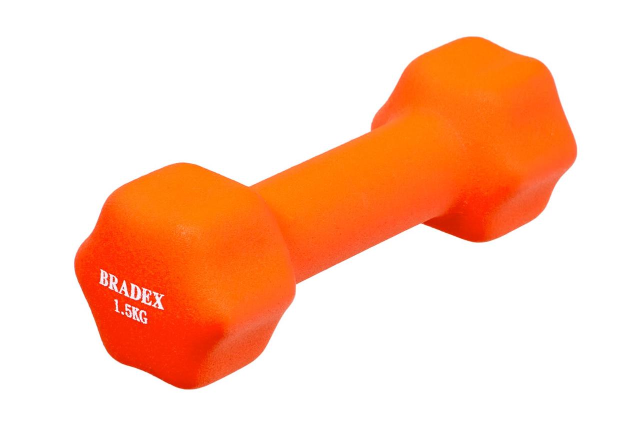 Гантель Bradex SF 0541 неопреновая оранжевая 1,50 кг, 1 шт - фото 1 - id-p179853295