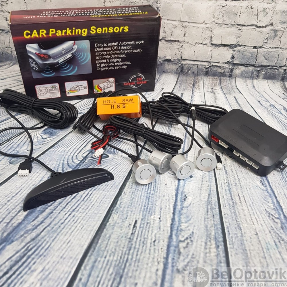 Парктроник Car Parking Sensor (4 датчика) Белый - фото 8 - id-p179627909