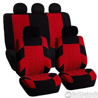 Комплект чехлов на автомобильные сидения Car Seat Cover 9 предметов (чехлы для автомобиля) Красные, фото 1