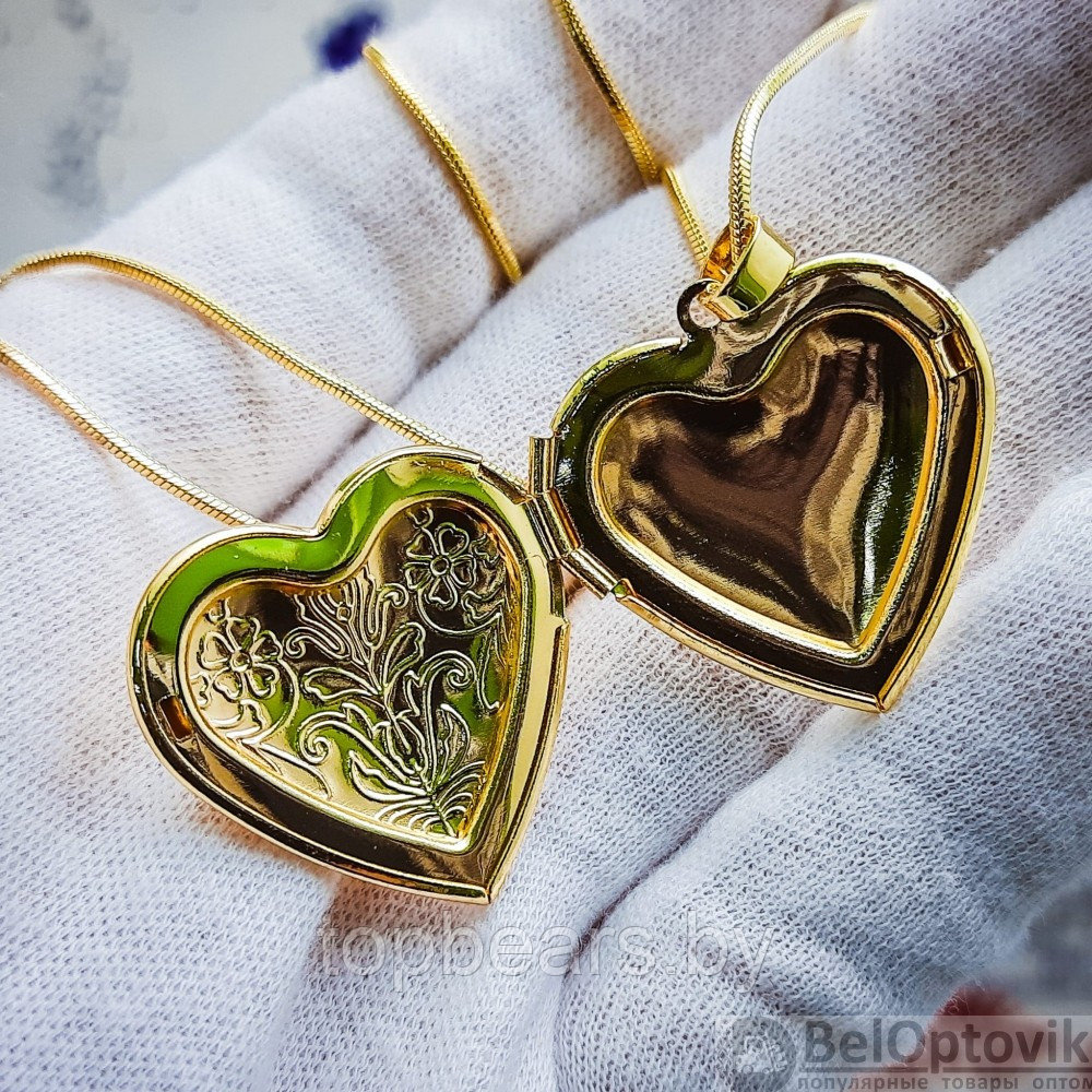 Кулон-тайник Сердце на цепочке Два сердца в серебре - фото 10 - id-p179856385