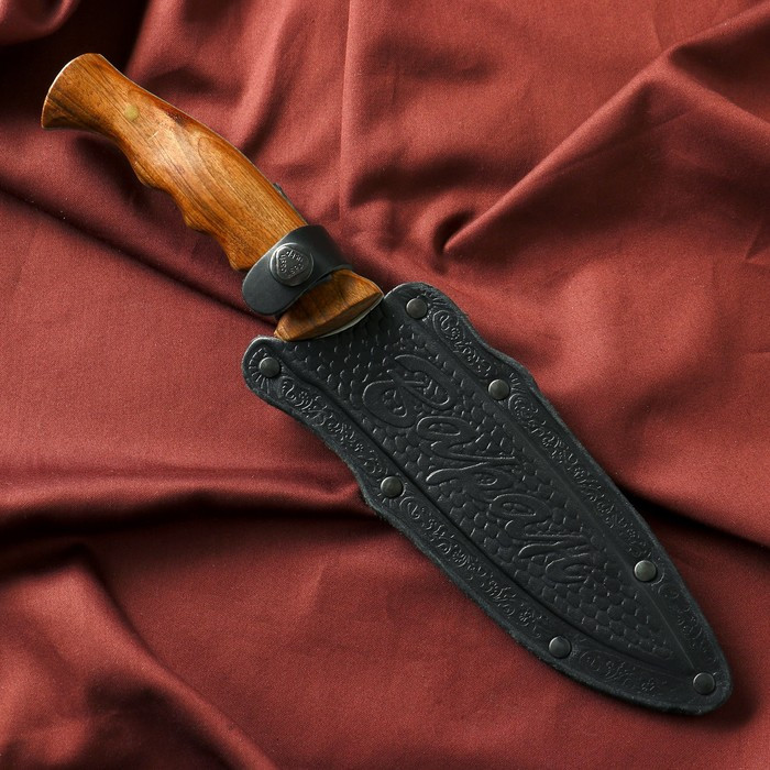 Нож кавказский, туристический "Варан" с ножнами, сталь - 40х13, вощеный орех, 14.5 см - фото 5 - id-p179869316