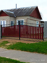 Кованые ворота с штакетником №24